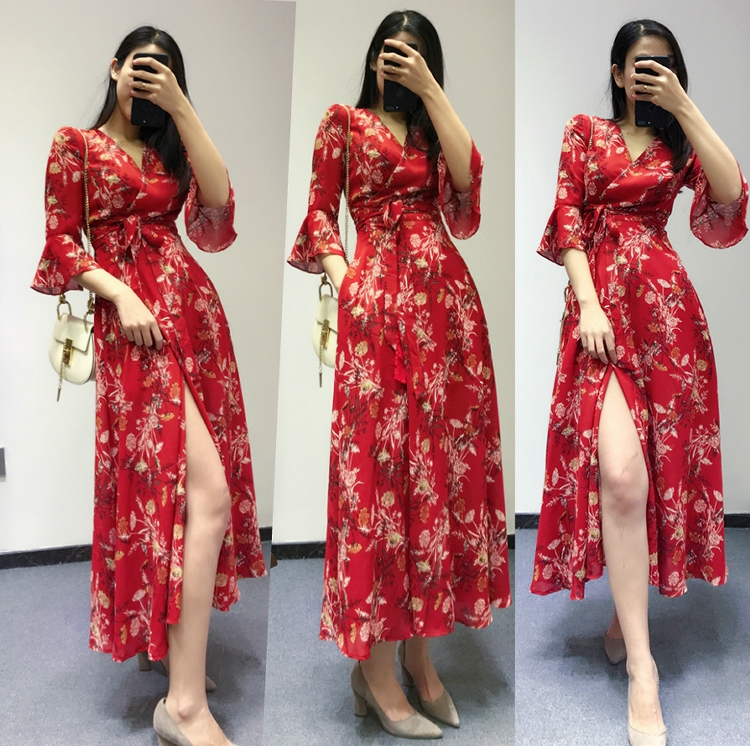New Women Dress F ~ 5XL Sexy Flower Long Big Size 