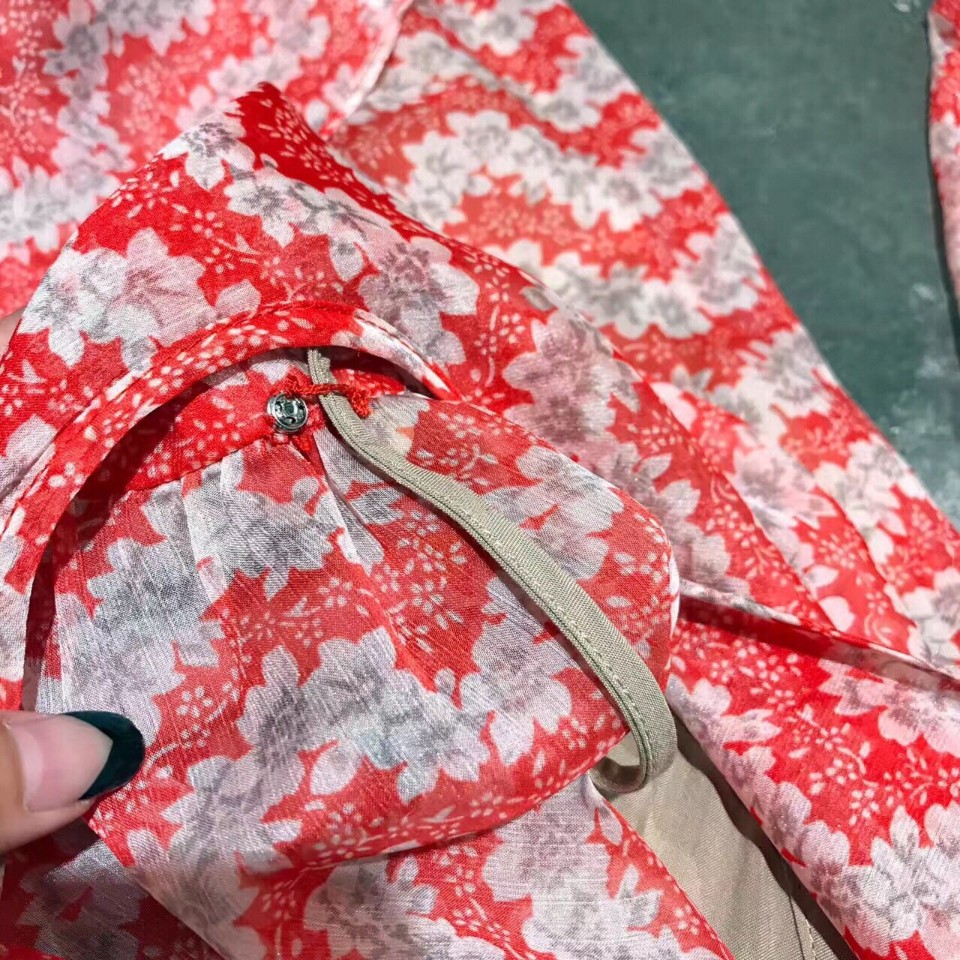 Long-sleeved casual cute style chiffon long dress 