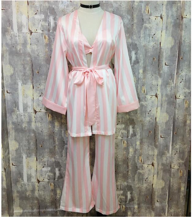 New Female Sprite Homewear Pajamas Set Silk Pants 