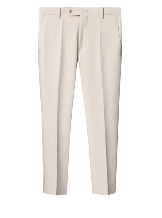 New Men's Pants Men's Viscose Wool Beige Sle