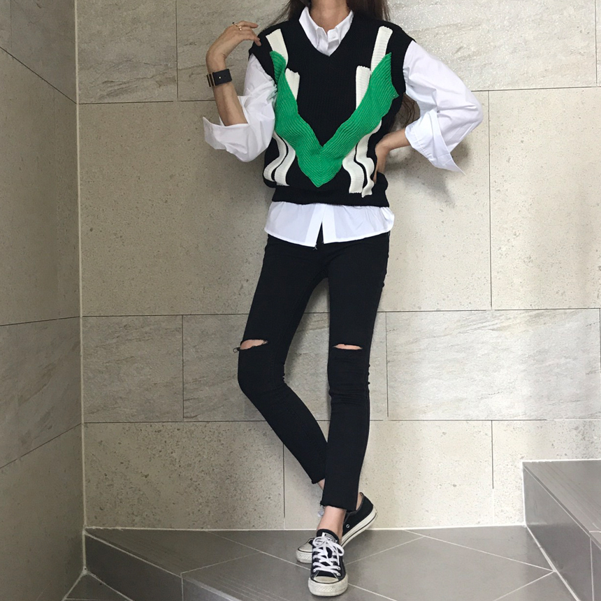 Women Jeans Pants Hem Cutting Knife Black Jean Gir