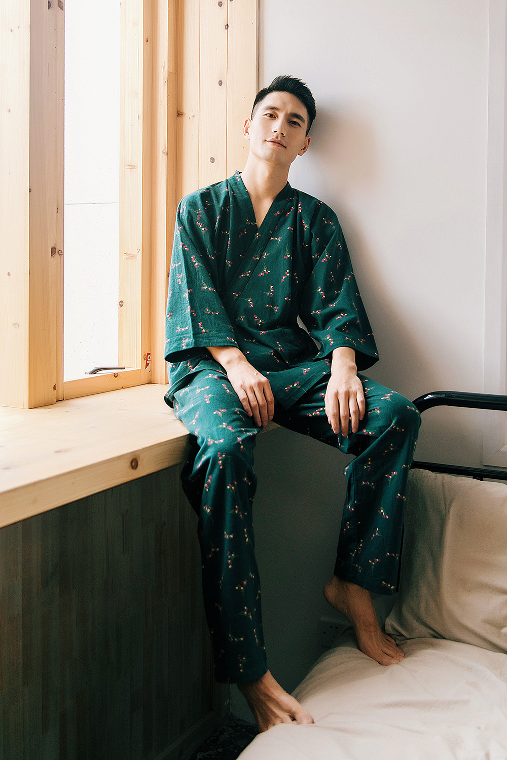 New imported fine flower Yukata couple pajamas hon