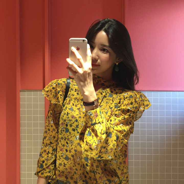 NEW FASHION LADY GIRL Blouse Autumn Blouse Yellow 