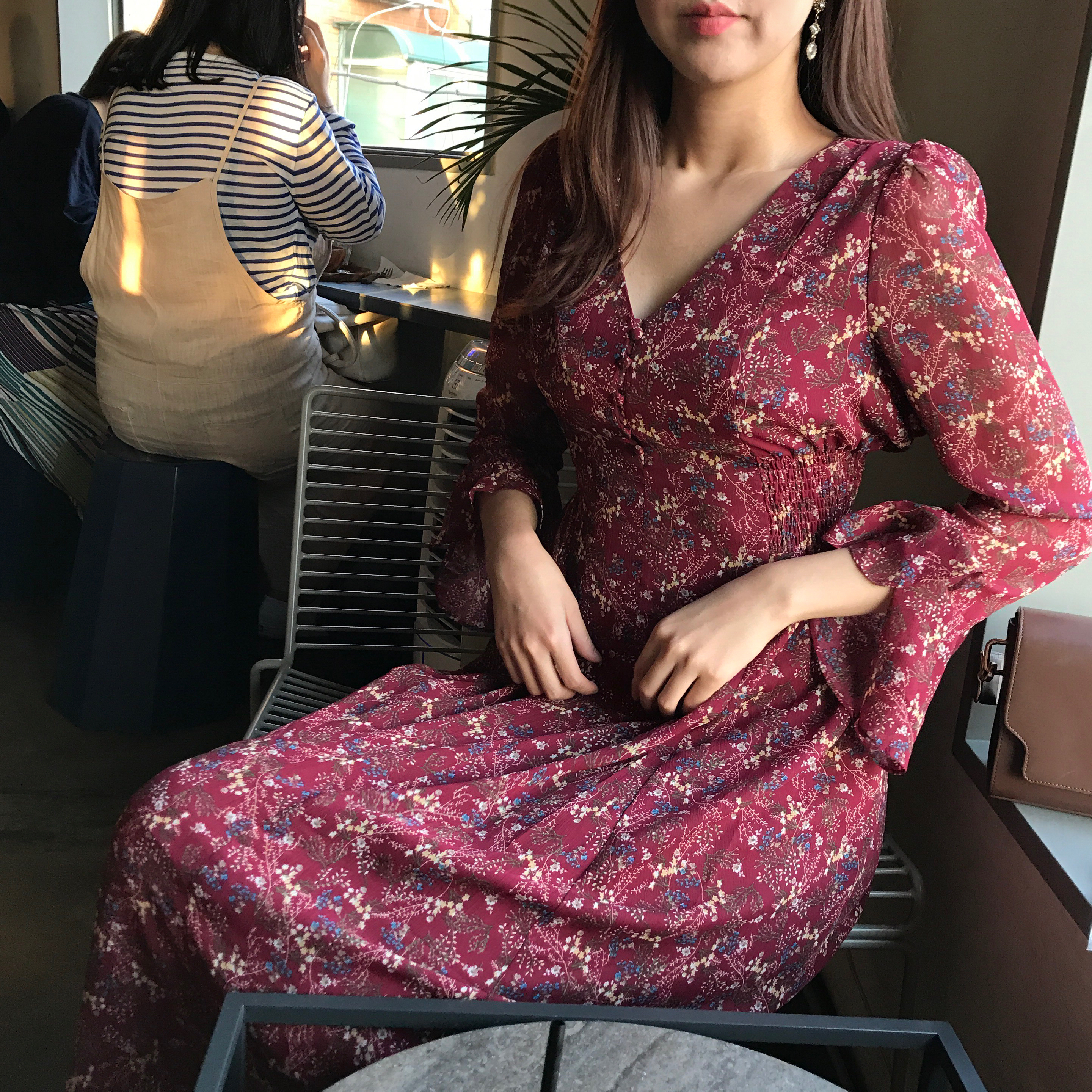 New Women Dress Wild Flower Chiffon Dress Sleeping