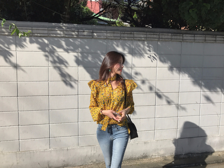 NEW FASHION LADY GIRL Blouse Autumn Blouse Yellow 