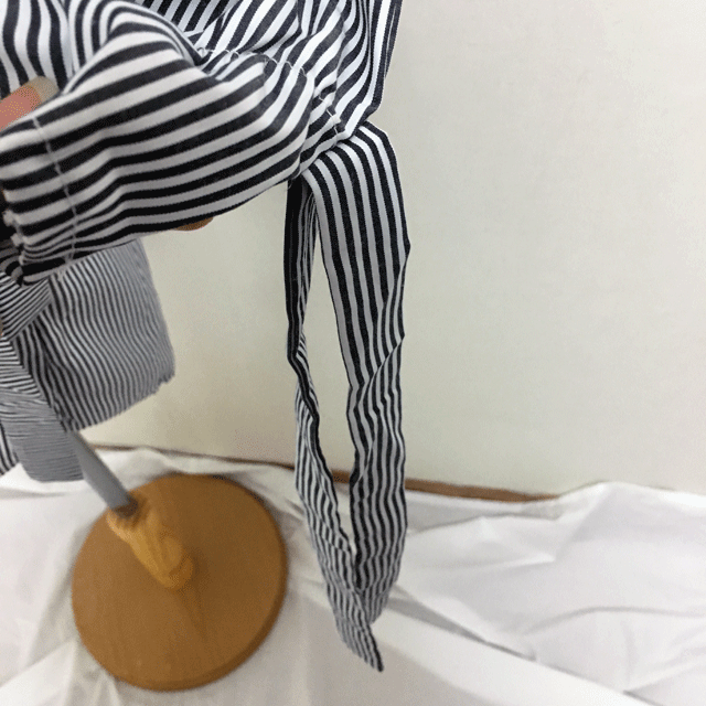 New Stripe White Mini Shirt Wrap Dress 2color Styl