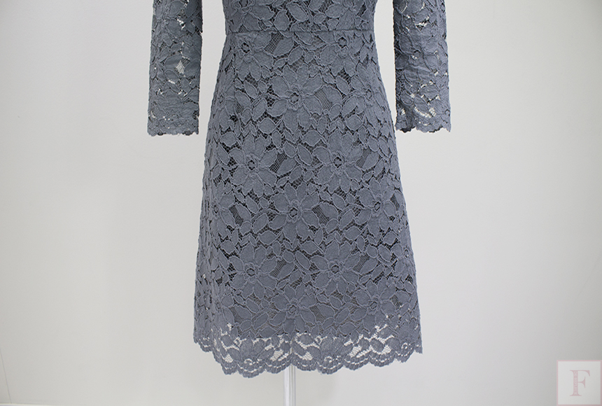 New Women Dress Autumn Flower See-through Lace Pun