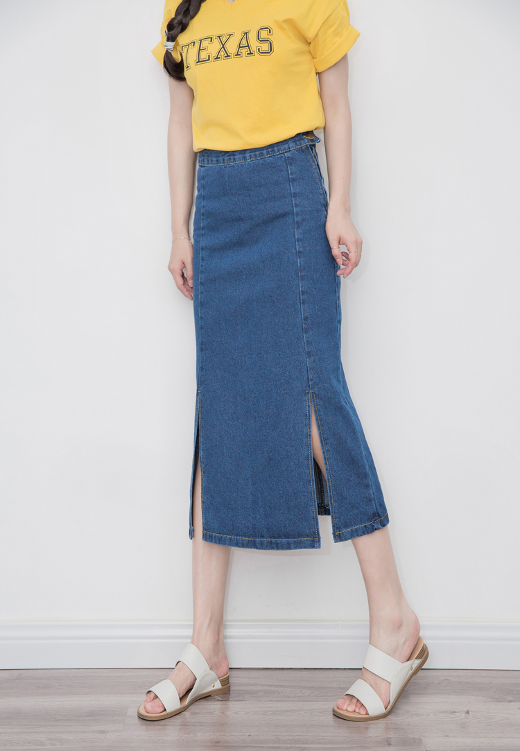 Denim Skirt High-waisted skirt denim skirt four se