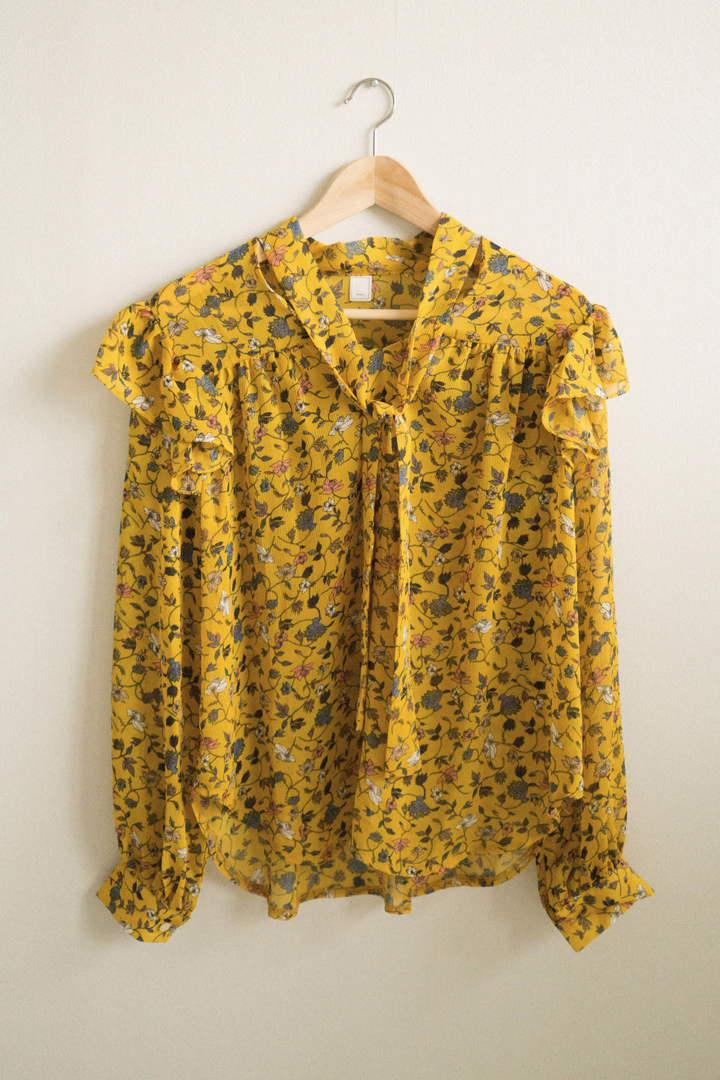 NEW FASHION LADY GIRL Blouse Autumn Blouse Yellow 