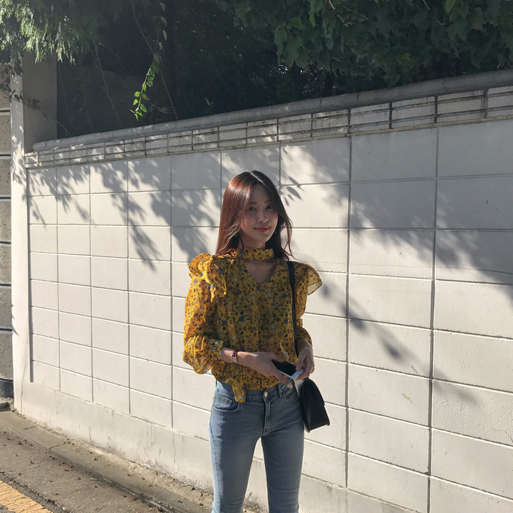 NEW FASHION LADY GIRL Blouse Autumn Blouse Yellow 