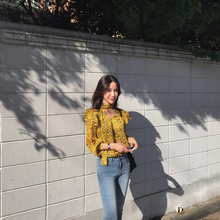 NEW FASHION LADY GIRL Blouse Autumn Blouse Yellow 