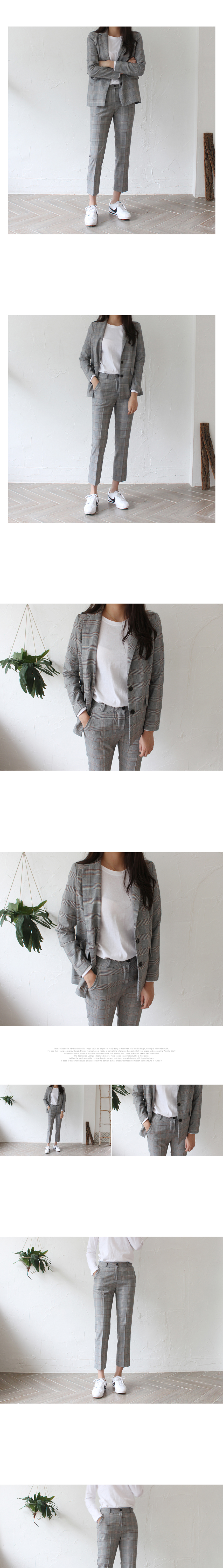 Check Suit Jacket Slacks Pants 20s Two Piece Set W