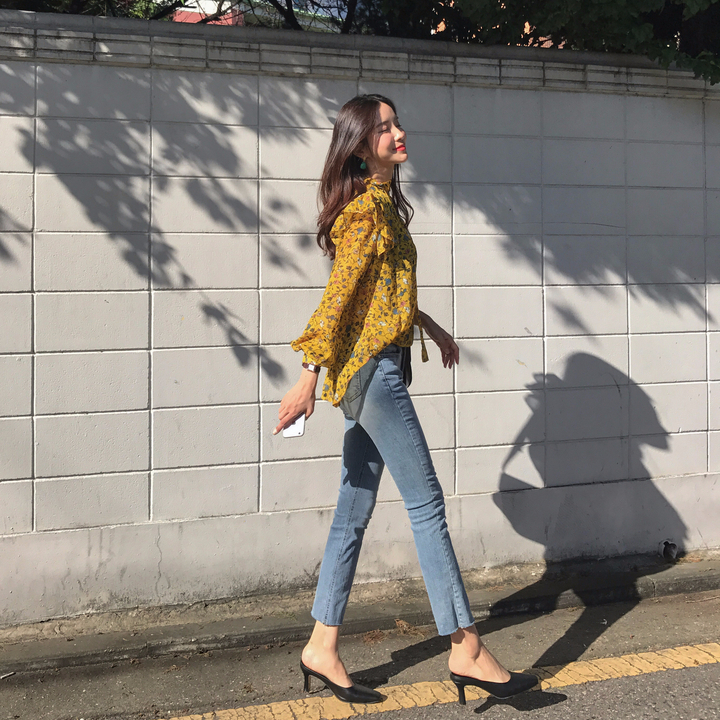 NEW FASHION LADY GIRL Blouse Autumn Blouse Yellow 