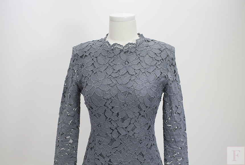 New Women Dress Autumn Flower See-through Lace Pun