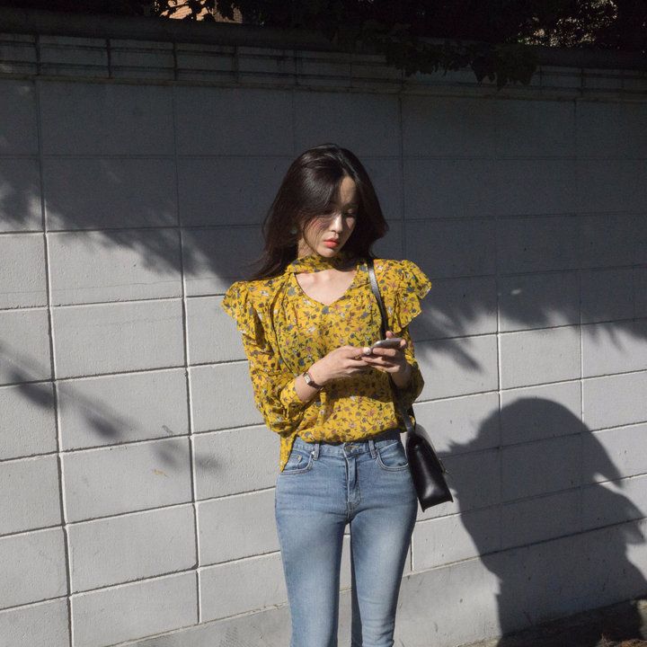 NEW FASHION LADY GIRL Blouse Autumn Blouse Yellow 