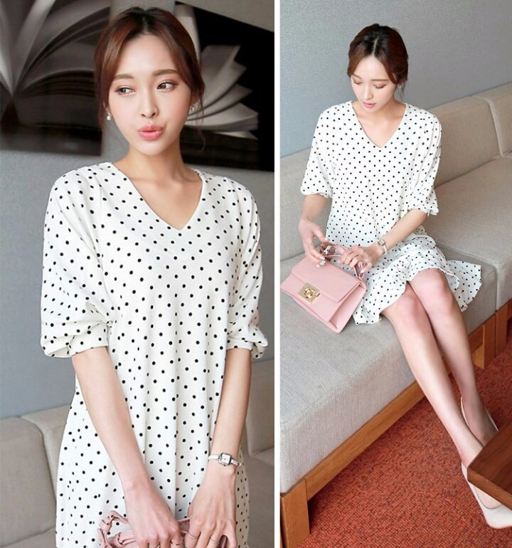 NEW FASHION LADY GIRL DRESS dot pattern span polka