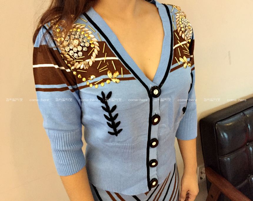 Shopping mall import BOSE Miu sequins cardigan set