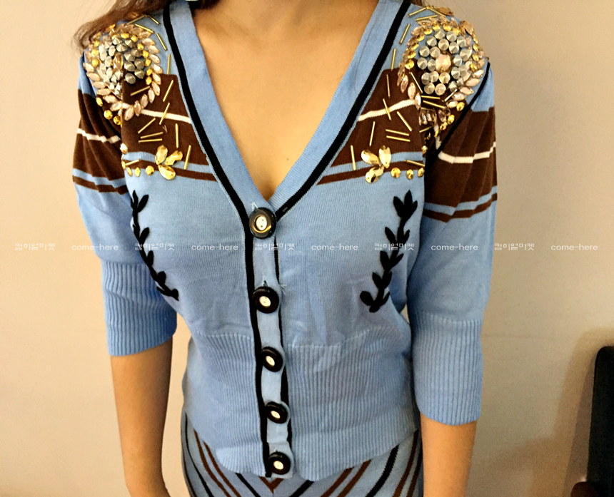 Shopping mall import BOSE Miu sequins cardigan set