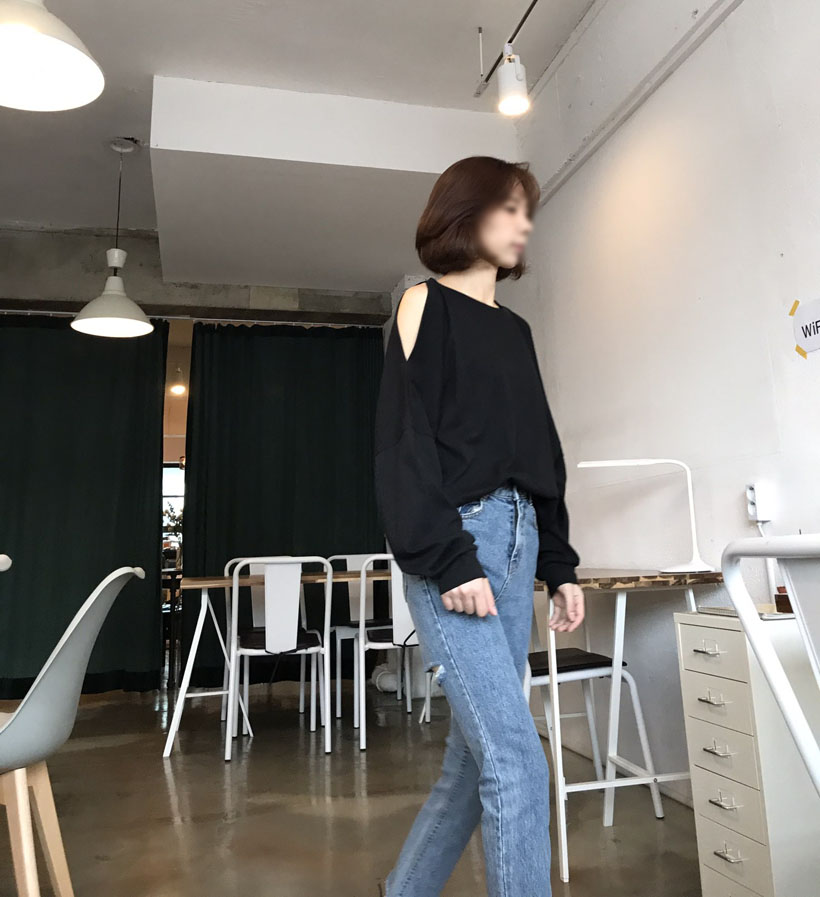 Shoulder-to-shoulder T-shirt black, orange, khaki 