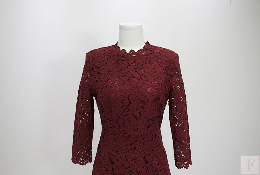 New Women Dress Autumn Flower See-through Lace Pun