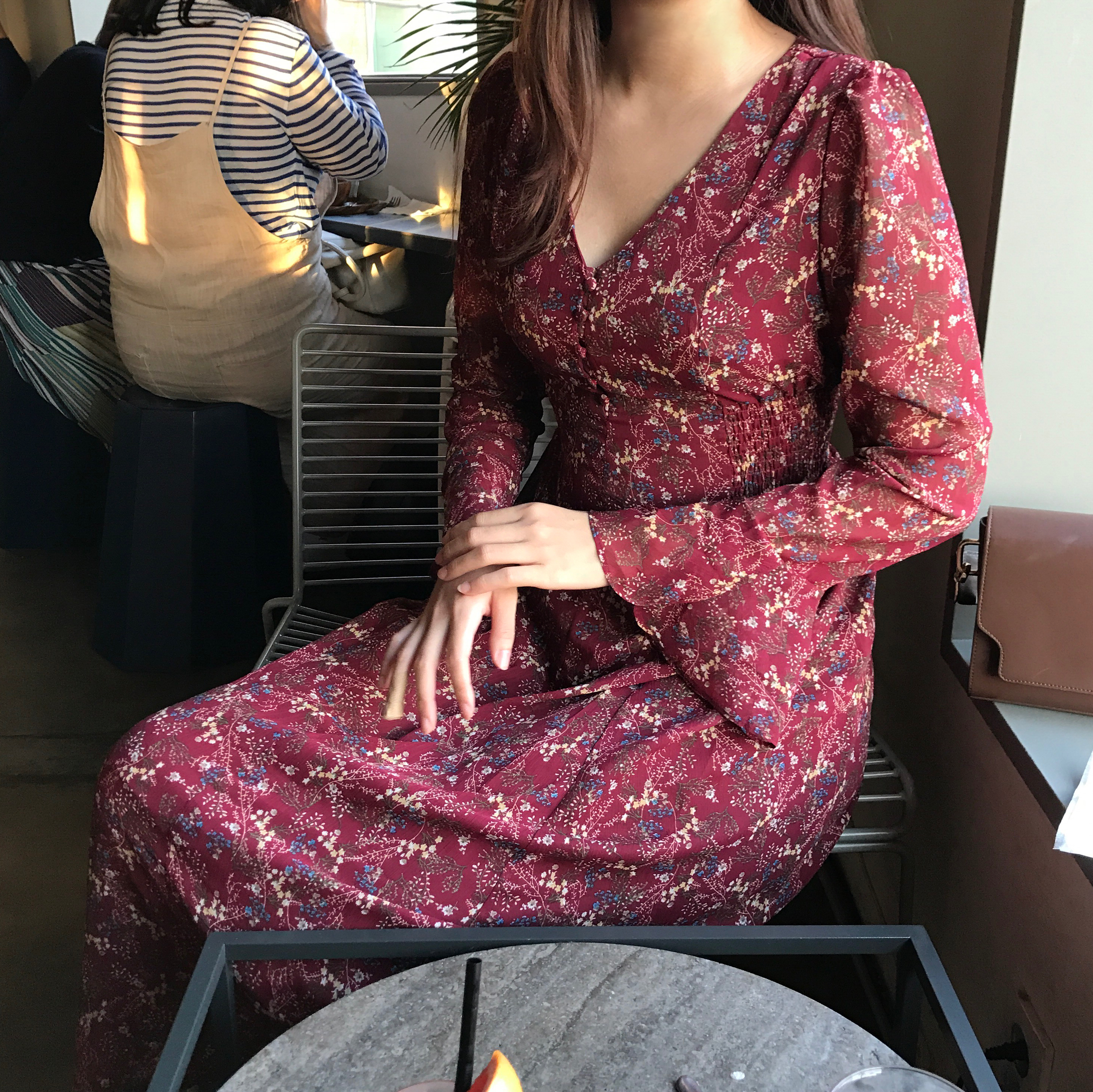 New Women Dress Wild Flower Chiffon Dress Sleeping