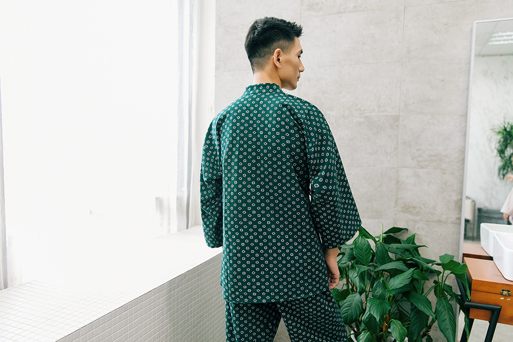 New imported fine flower Yukata couple pajamas hon