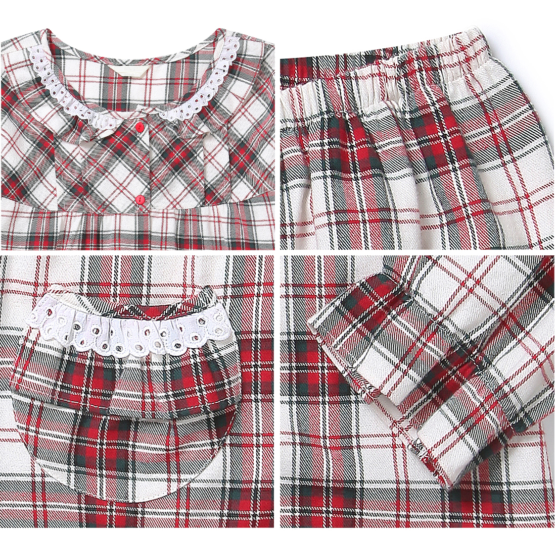 New Brushed Check Couple Pajamas Set Homewear Wome