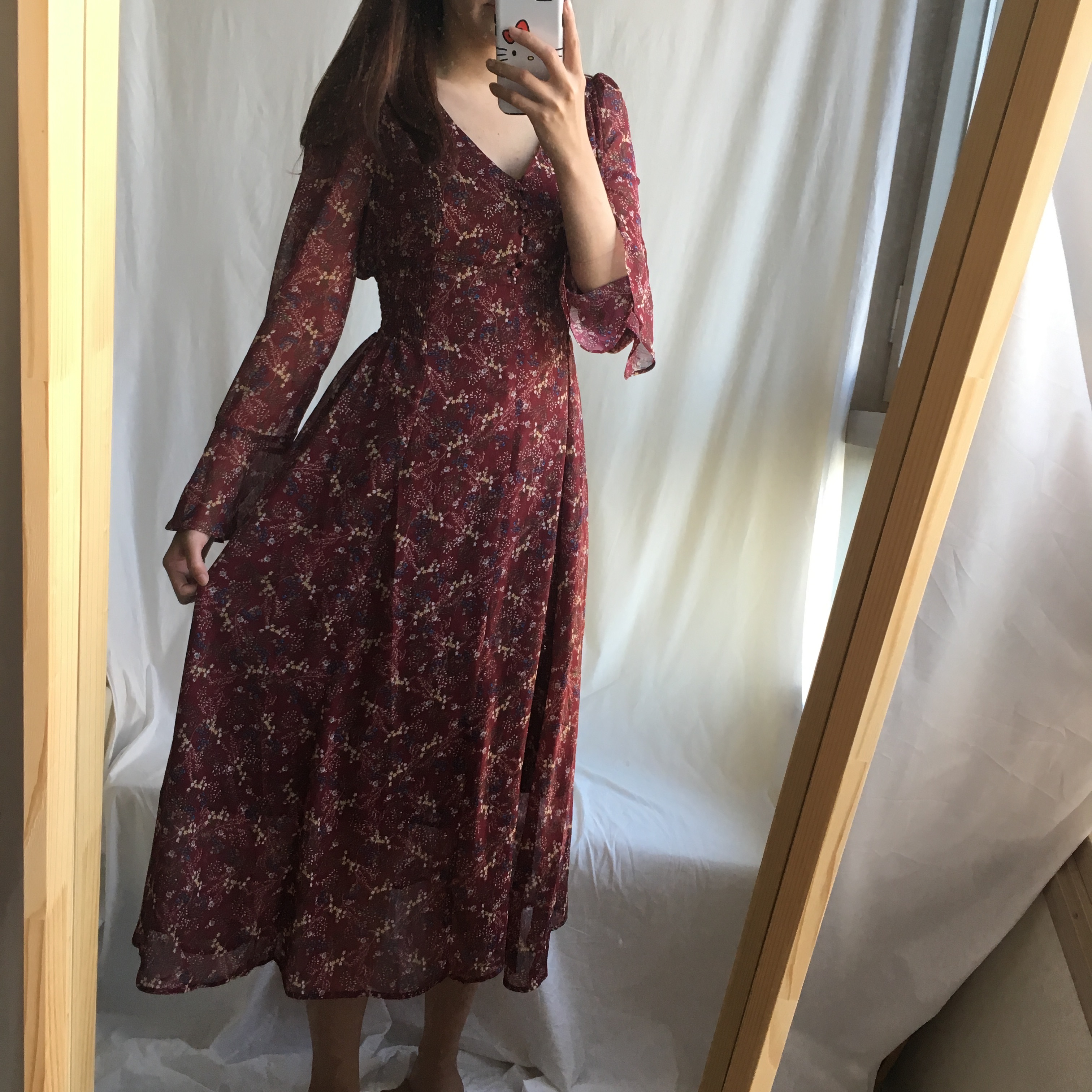 New Women Dress Wild Flower Chiffon Dress Sleeping