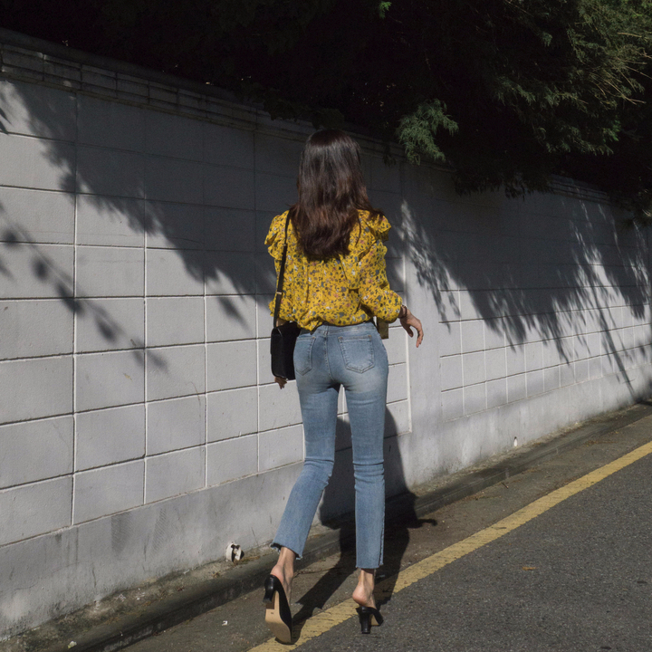 NEW FASHION LADY GIRL Blouse Autumn Blouse Yellow 