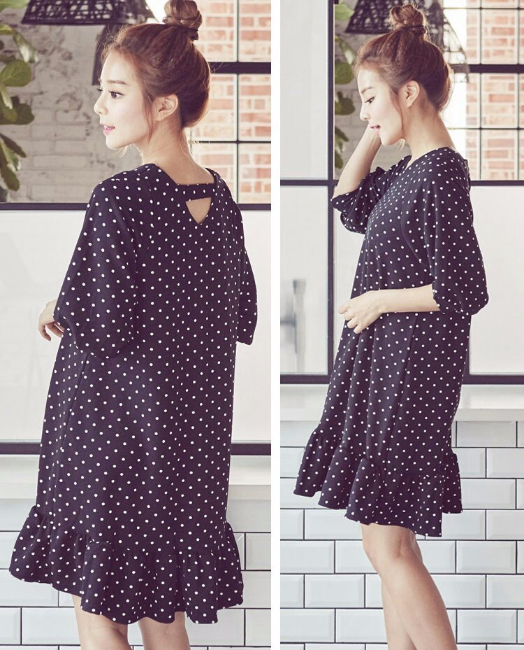 NEW FASHION LADY GIRL DRESS dot pattern span polka