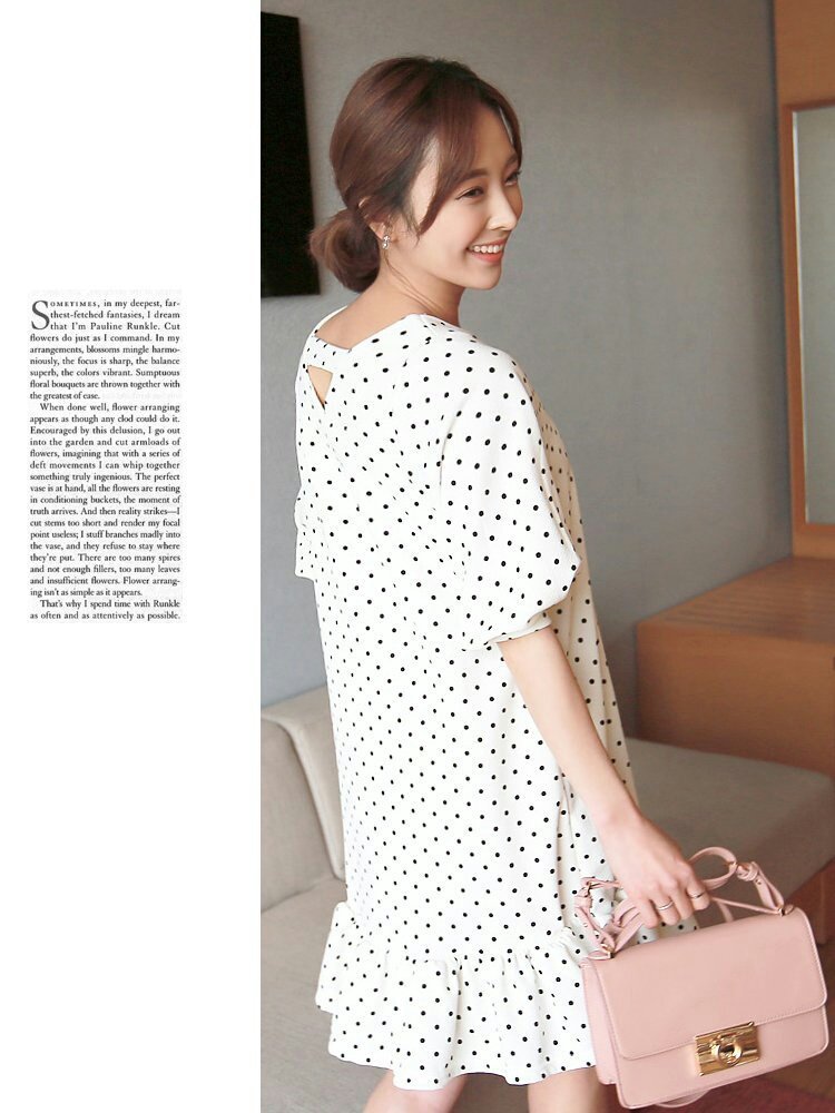 NEW FASHION LADY GIRL DRESS dot pattern span polka