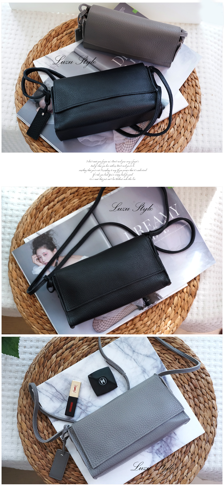 New Cross Mini Back Leather Back Cellphone Wallet 