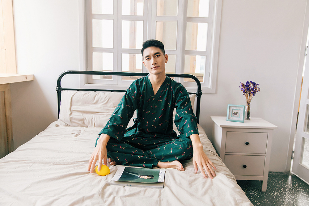 New imported fine flower Yukata couple pajamas hon