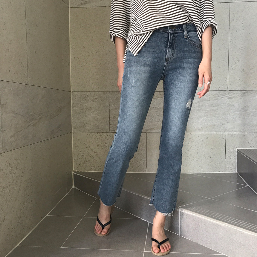 Women Jeans Pants Cutting boots cut jeans denim se