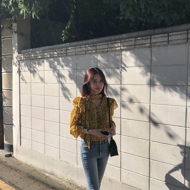 NEW FASHION LADY GIRL Blouse Autumn Blouse Yellow 