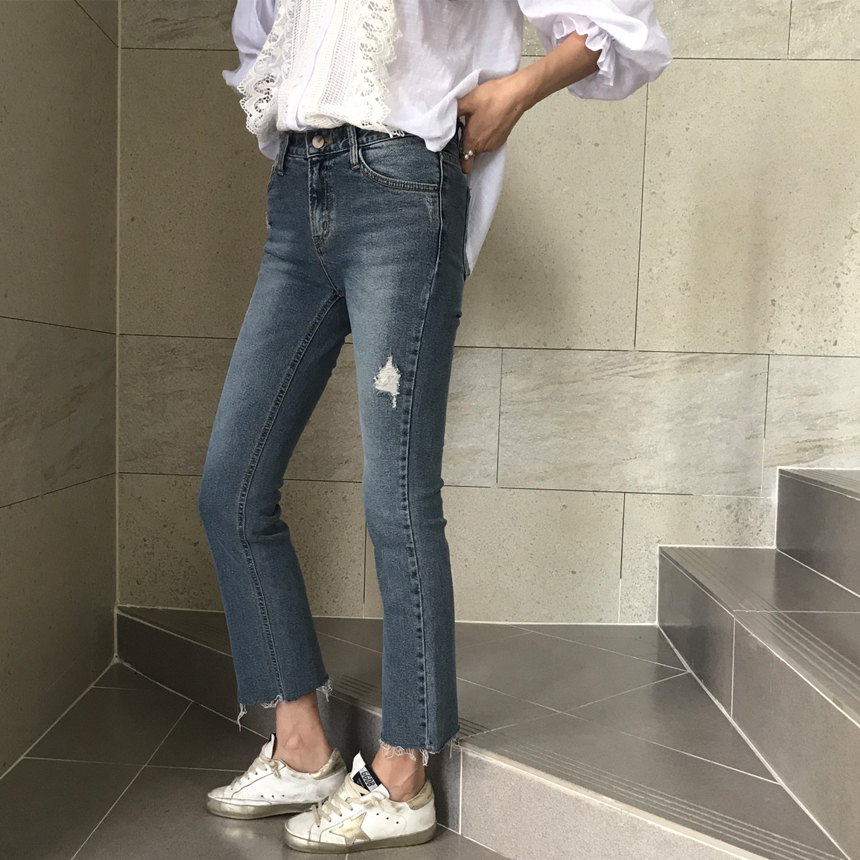 Women Jeans Pants Cutting boots cut jeans denim se