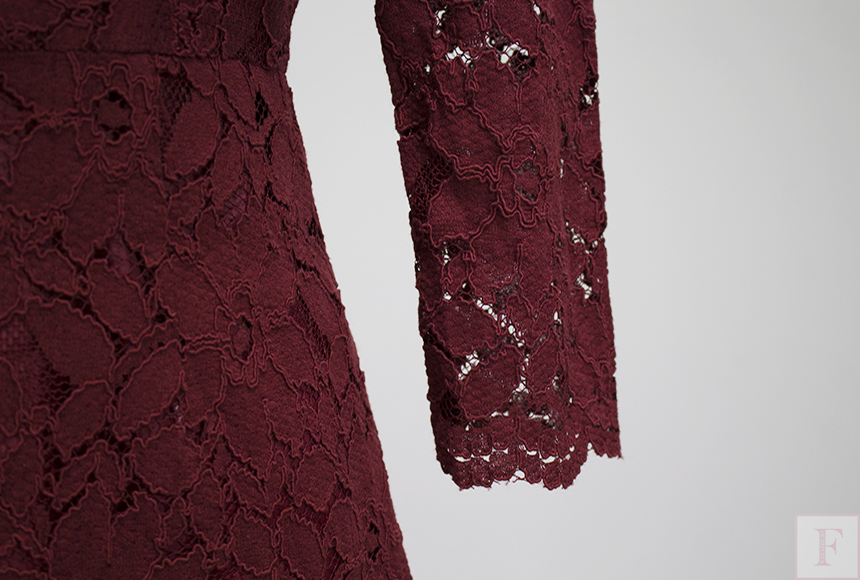 New Women Dress Autumn Flower See-through Lace Pun