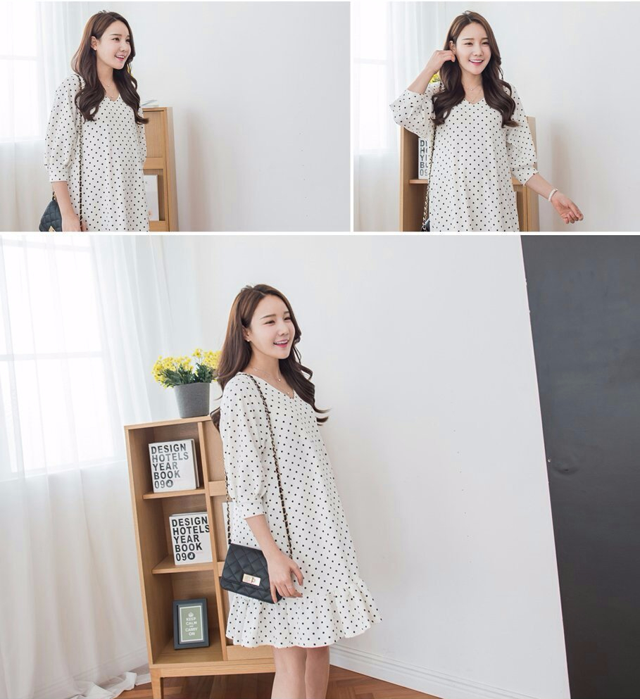 NEW FASHION LADY GIRL DRESS dot pattern span polka