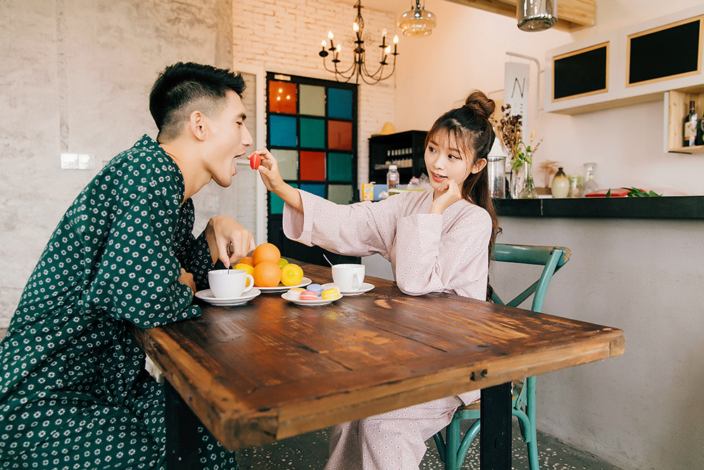 New imported fine flower Yukata couple pajamas hon