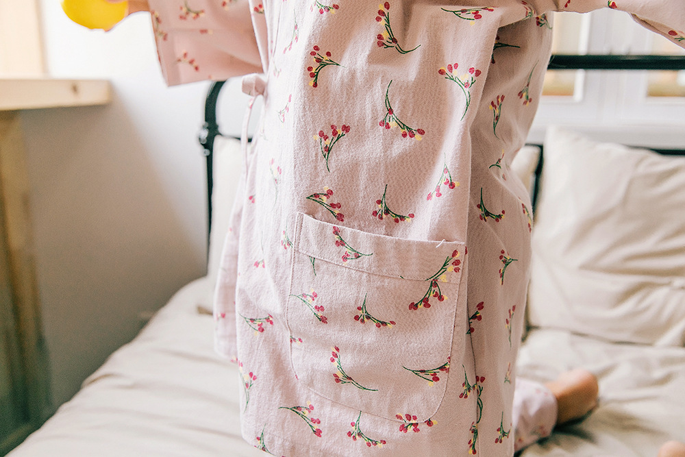 New imported fine flower Yukata couple pajamas hon