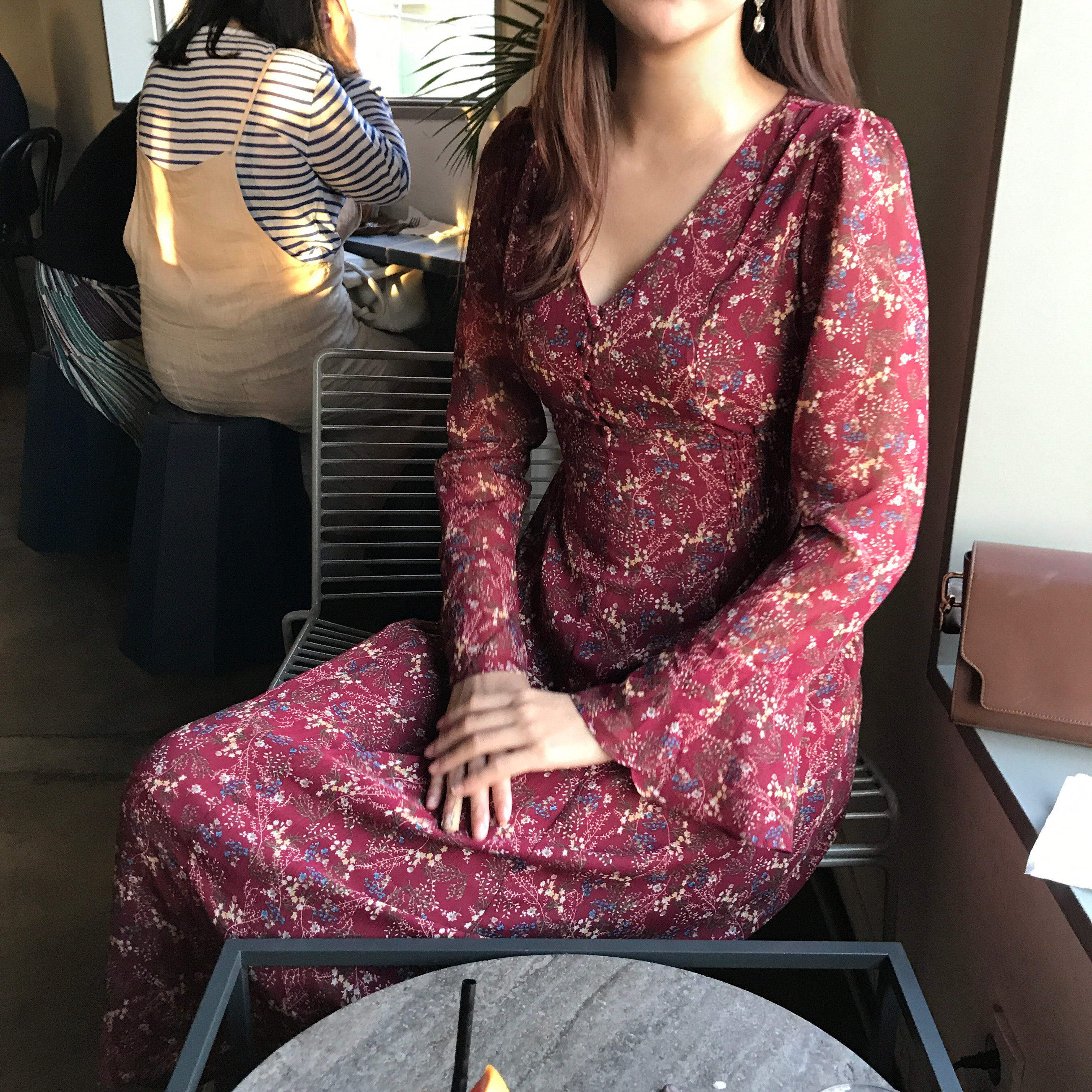 New Women Dress Wild Flower Chiffon Dress Sleeping