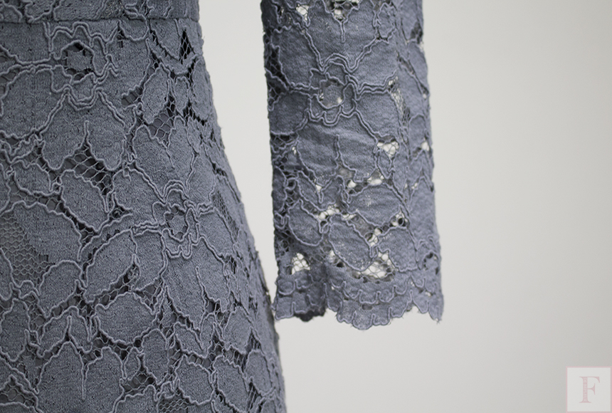 New Women Dress Autumn Flower See-through Lace Pun