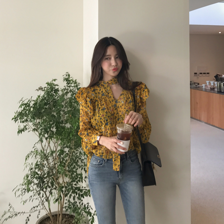 NEW FASHION LADY GIRL Blouse Autumn Blouse Yellow 