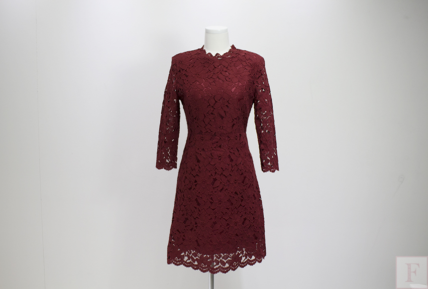 New Women Dress Autumn Flower See-through Lace Pun