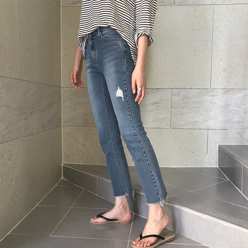 Women Jeans Pants Cutting boots cut jeans denim se