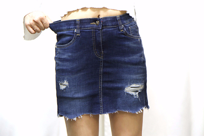 Denim Skirt Inner Bending Span Jeans Pants S ~ XL 