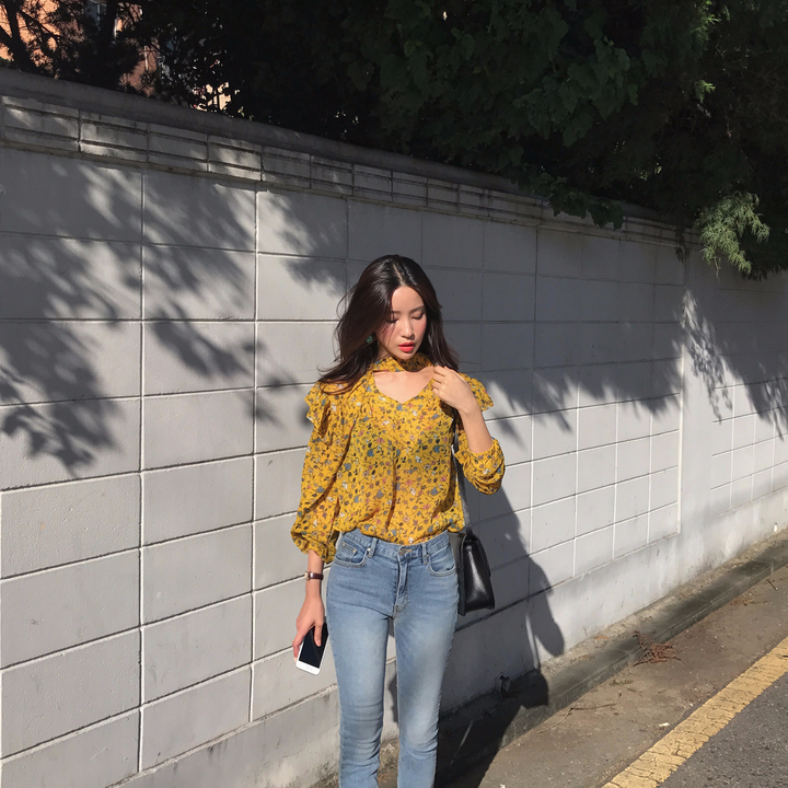 NEW FASHION LADY GIRL Blouse Autumn Blouse Yellow 