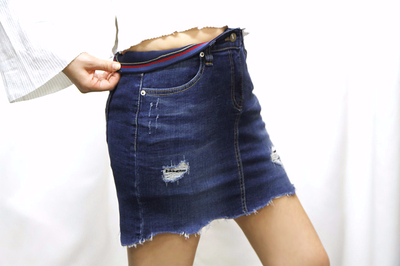 Denim Skirt Inner Bending Span Jeans Pants S ~ XL 