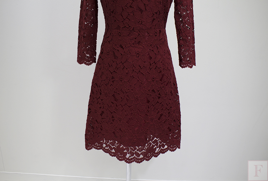 New Women Dress Autumn Flower See-through Lace Pun