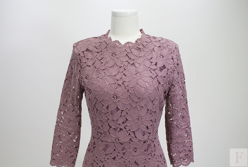 New Women Dress Autumn Flower See-through Lace Pun